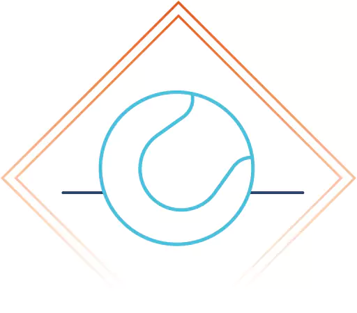 icon tennisball Tennisball vor einem Rautenhintergrund